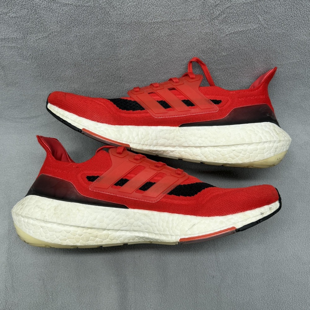 Adidas Ultraboost 21 Primeblue Shoes Mens Size 10.5 Red Running FY0387 Sneakers - Picture 7 of 8